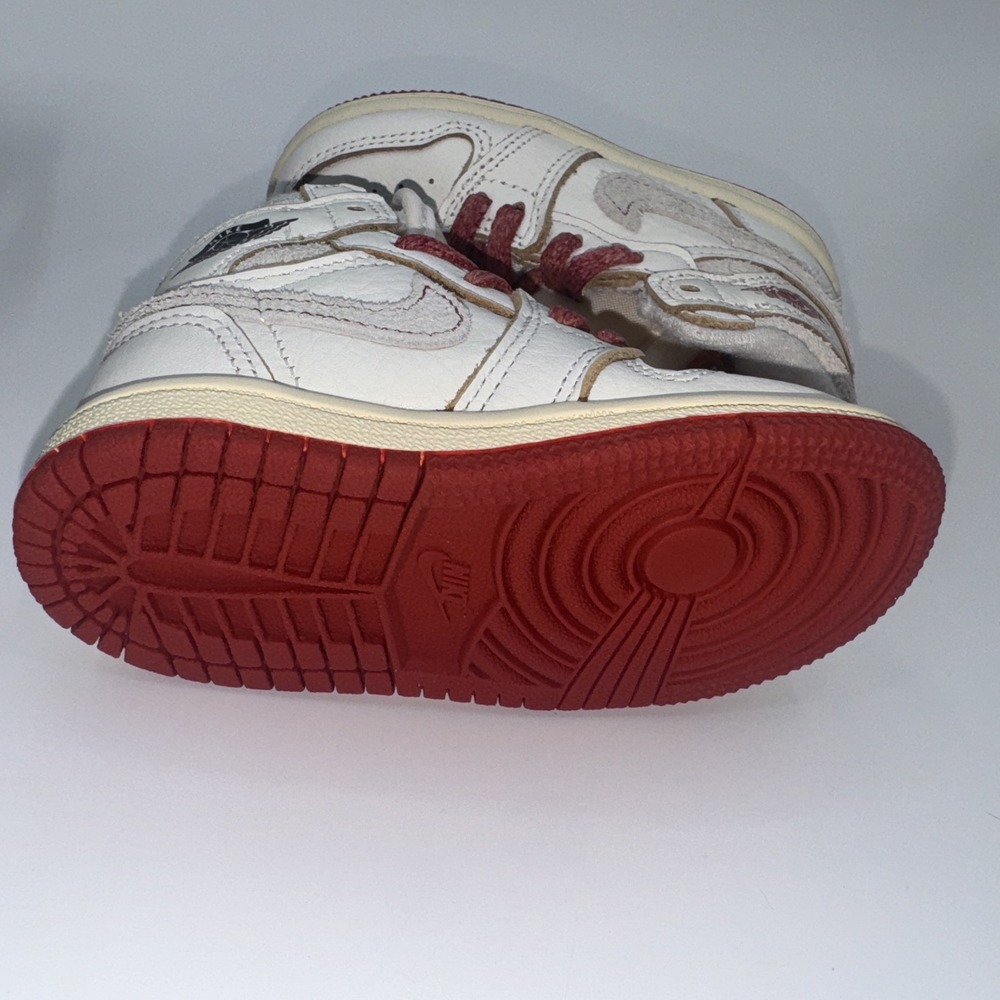Jordan 1 Retro High OG Toddler Shoes Pale Ivory/Cinnabar New With Box Size 6c‎ - Picture 5 of 10